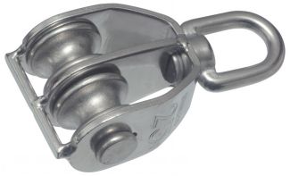 Swivel eye  pulley double sheaves - stainless steel