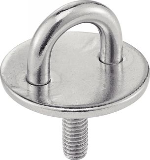 Pontet sur platine ronde avec tige filetée inox a2