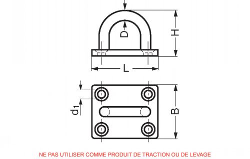 Regular pad eye stamped and welded (Schema)