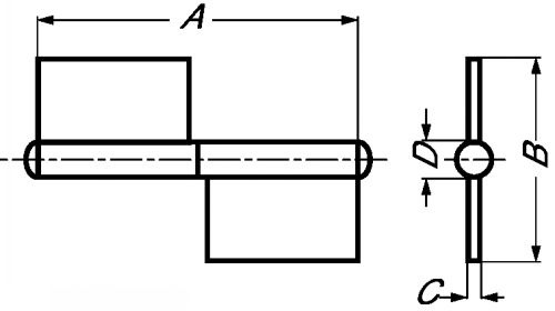 Schéma - Charnière fiche inox avec rondelle