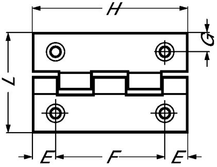 Charnière rectangulaire forte à noeud roulé inox 304 (Diagrama)