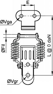 Fermeture à levier à ressort (option cadenassable ou autobloquante) inox 304 (Diagrama #2)