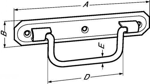 Drop handle - stainless steel 304 inox 304 (Schema)