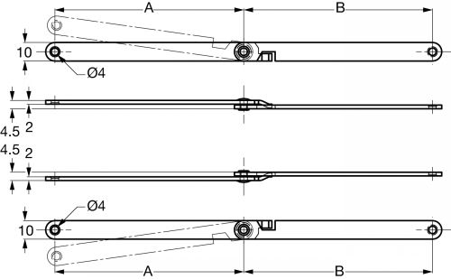 Compas (à gauche ou à droite) inox 304 (Schéma)