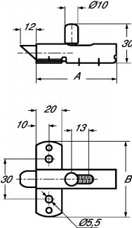 Verrou à ressort de rappel inox 304 (Diagrama)