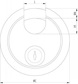 Stainless steel round padlock stainless steel handle (Schema)