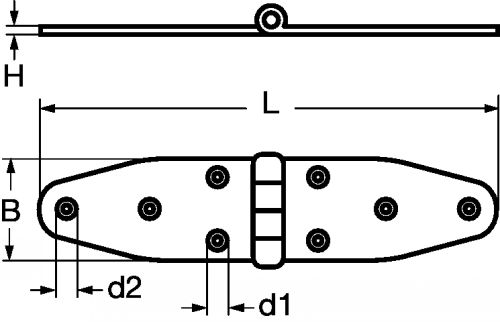 Hinge - stainless steel a2 inox a2 (Schema)