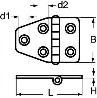 Hinge - stainless steel a2 inox a2 (Schema)