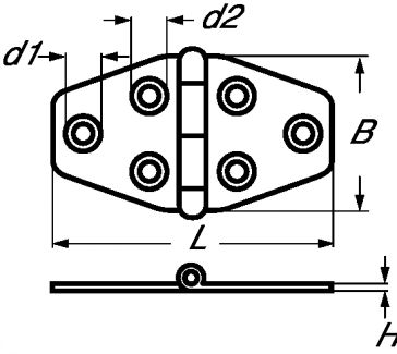 Hinge - stainless steel a2 inox a2 (Schema)