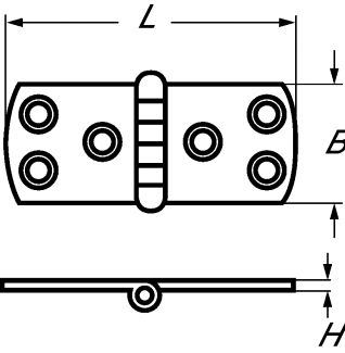 Hinge - stainless steel a2 inox a2 (Schema)