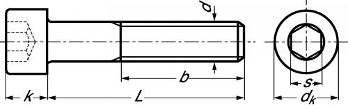 VIS A TETE CYLINDRIQUE SIX PANS CREUX CHC - Schéma