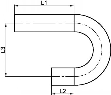 Coude 180° Femelle / Femelle à sertir - Schéma