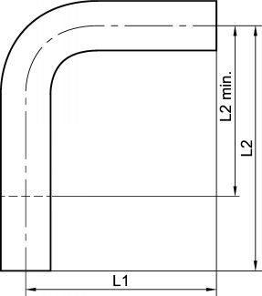 Coude 90° 1,5D Mâle / Mâle à sertir - Schéma