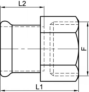 Raccord Femelle à sertir / taraudage Gaz - Schéma