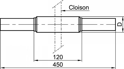 Passage de cloison étanche Mâle / Mâle à sertir - Schéma