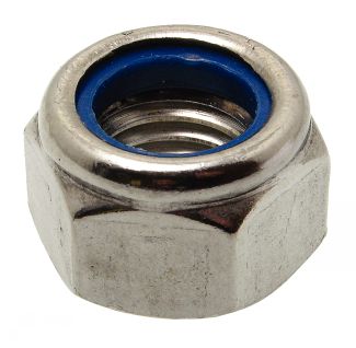 Ecrou frein hexagonal à bague nylon lubrifié inox a4 - din 935