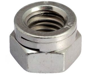 Prevailing torque type hexagon nut with two slots all metal - stainless steel a4 - nf e 25-411 inox a4 - nf e 25-411