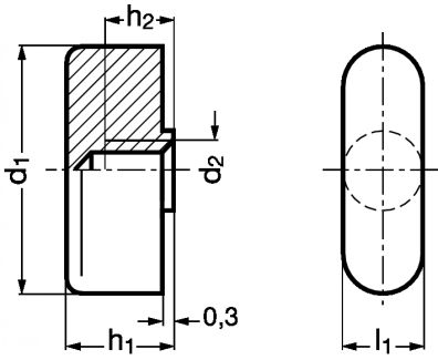 Butterfly nut - stainless steel a4 inox a4 (Schema)