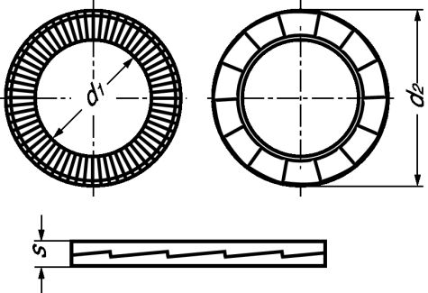 Rondelle autobloquante pré-assemblée nord lock ® inox a4 (Schéma)