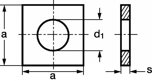 Square washer - stainless steel a4 - din 436 inox a4 - din 436 (Schema)