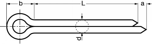 Goupille fendue inox a4 - din 94 - iso 1234 (Schéma)