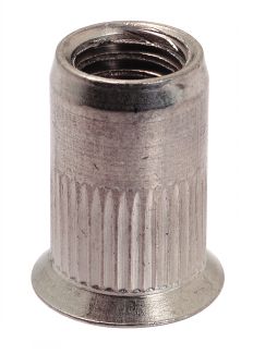 Countersunk head knurled rivet nut - stainless steel a4 inox a4