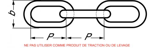 Chaîne à maillons courts - din 766 - inox a4 (Schéma)