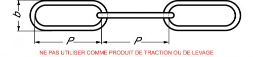 Long link chain - stainless steel a4 - din 763 (Schema)