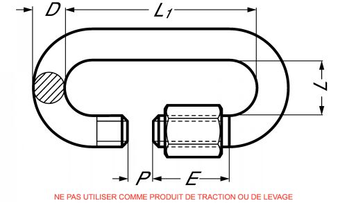Quick link for chain - stainless steel a4 (Schema)