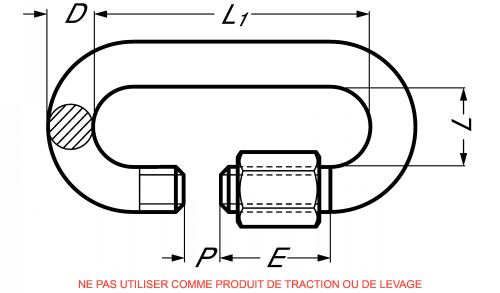 Maillon rapide - inox a4 (Schéma)