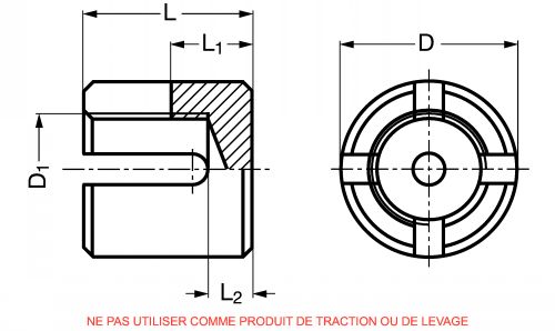 Serre-câble croisé - inox a4 (Schéma)