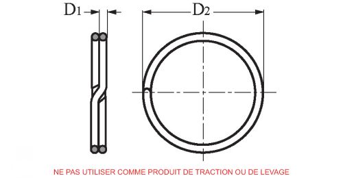 Anneau de sécurité - inox a4 (Schéma)