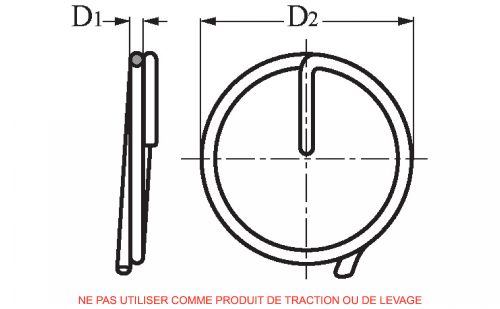 Cotter ring - stainless steel (Schema)