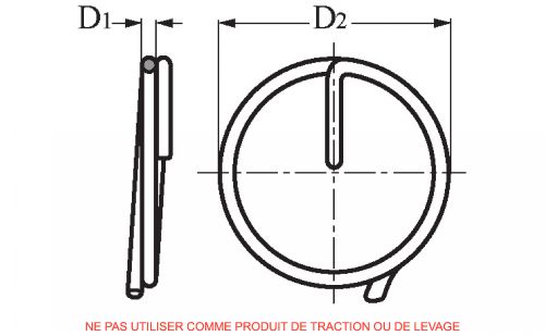 Anneau brisé - inox a4 (Schéma)