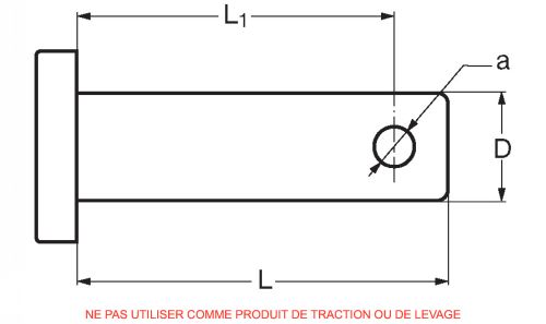 Axe goupille percée | Schéma