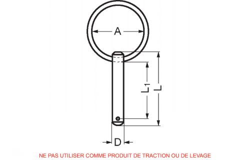 Goupille inox avec anneau - inox a4 (Schéma)