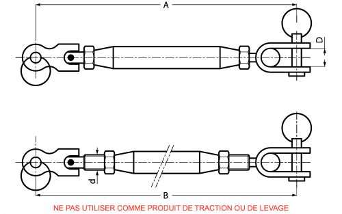 Ridoir à deux chapes articulées - inox a4 (Schéma)