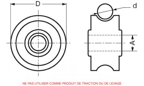 Sheave - stainless steel (Schema)