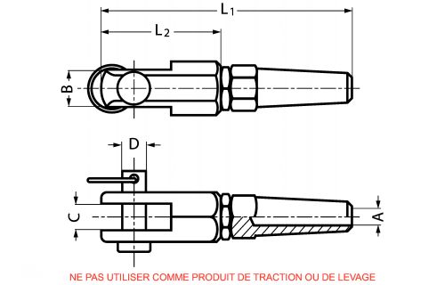 Embout à chape à sertissage manuel - inox a4 (Diagrama)