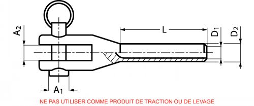 Embout à chape à sertir - inox a4 (Schéma)