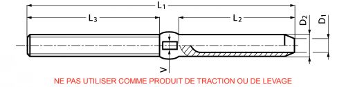 One hand threaded terminal - stainless steel a4 (Schema)