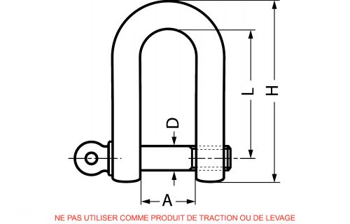 Manille droite forgée - inox a4 (Diagrama)