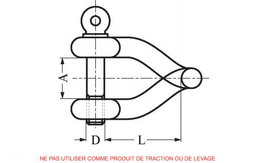 Manille torse forgée - inox a4 (Diagrama)