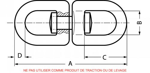 Emerillon à anneaux - inox a4 (Schéma)