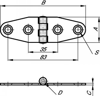 Charnière marine inox 316 (Diagrama)