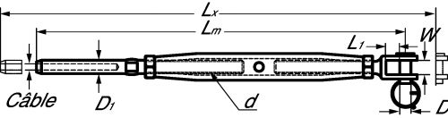 Ridoir à une chape fixe soudée et un embout à sertir petit modèle inox a4 (Diagrama)