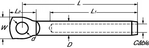 Embout à oeil à sertir petit modèle inox a4 (Diagrama)
