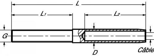 Embout fileté à sertir petit modèle - pas à droite inox a4 (Diagrama)