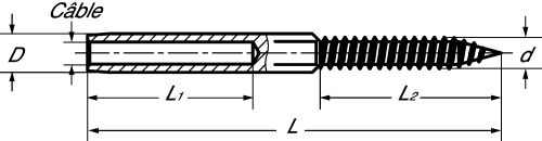 Embout à sertir filetage bois inox a4 (Diagrama)