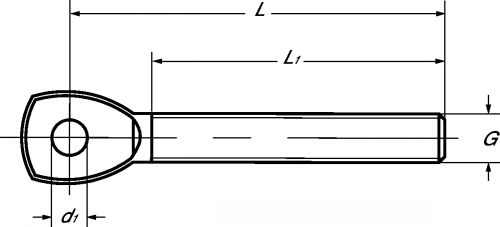 Embout fileté à oeil - pas à droite inox a4 (Schéma)